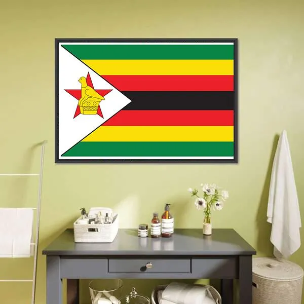 Flag Of Zimbabwe Canvas Wall Art