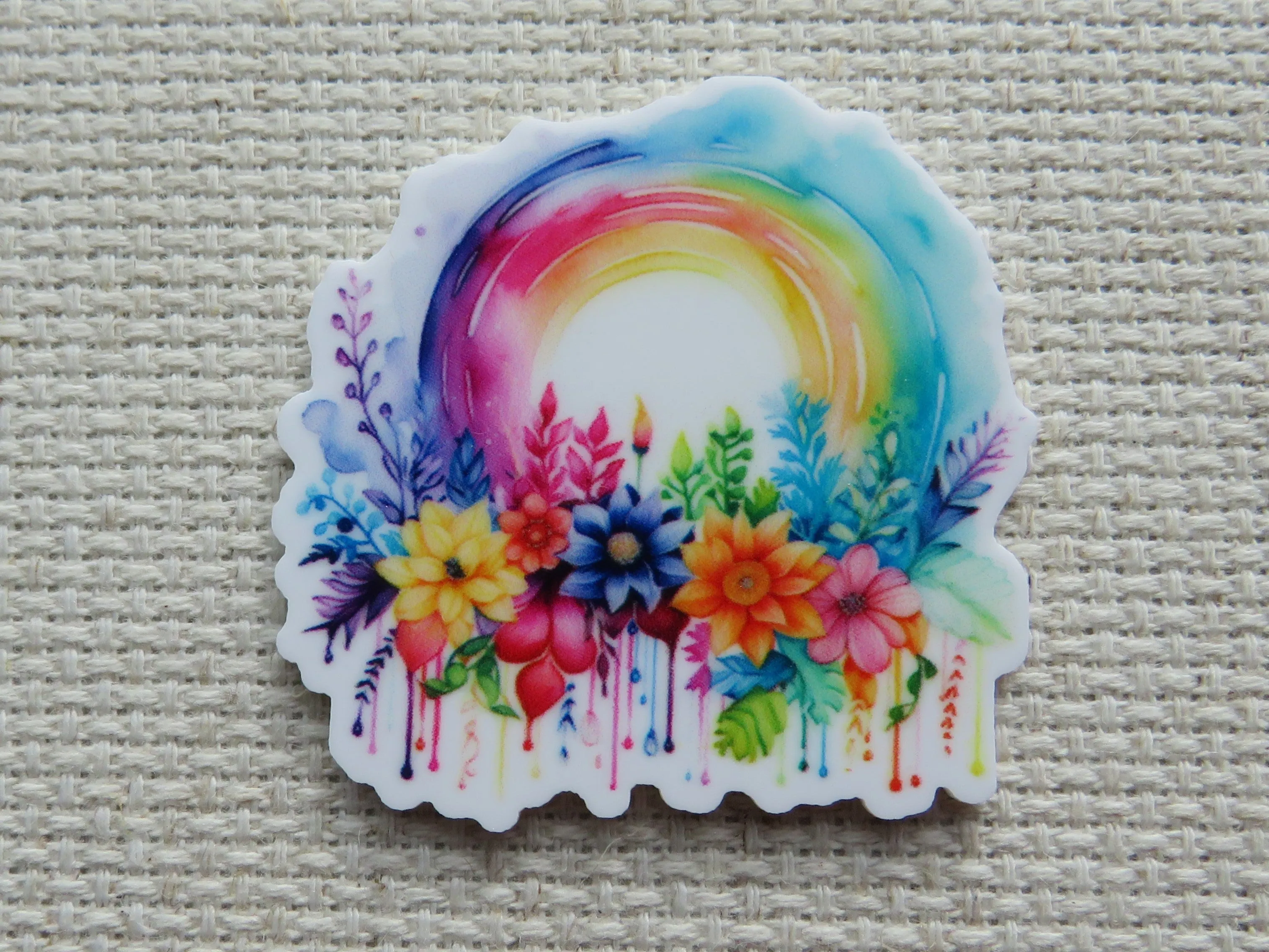 Flower Rainbow Needle Minder, Cover Minder, Magnet