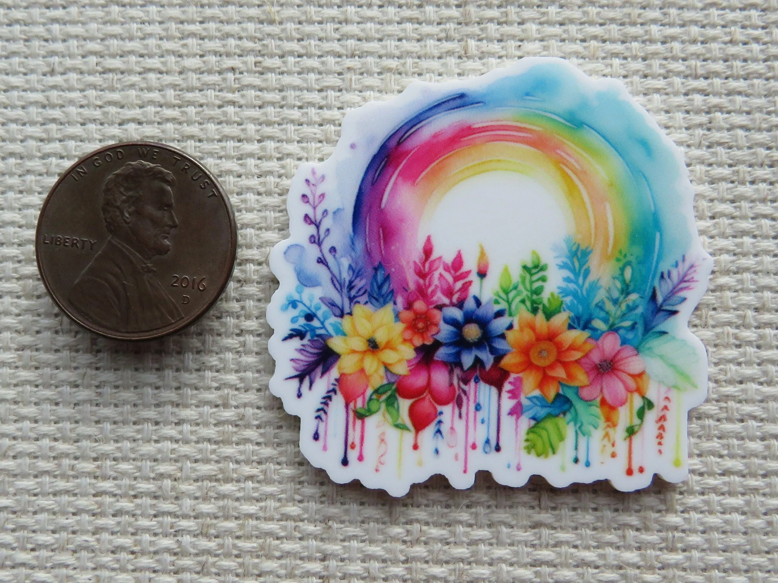 Flower Rainbow Needle Minder, Cover Minder, Magnet