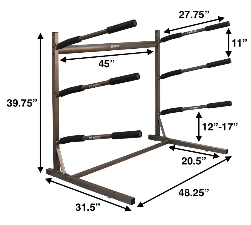 Freestanding SUP Rack | 3 Paddleboard Storage Stand