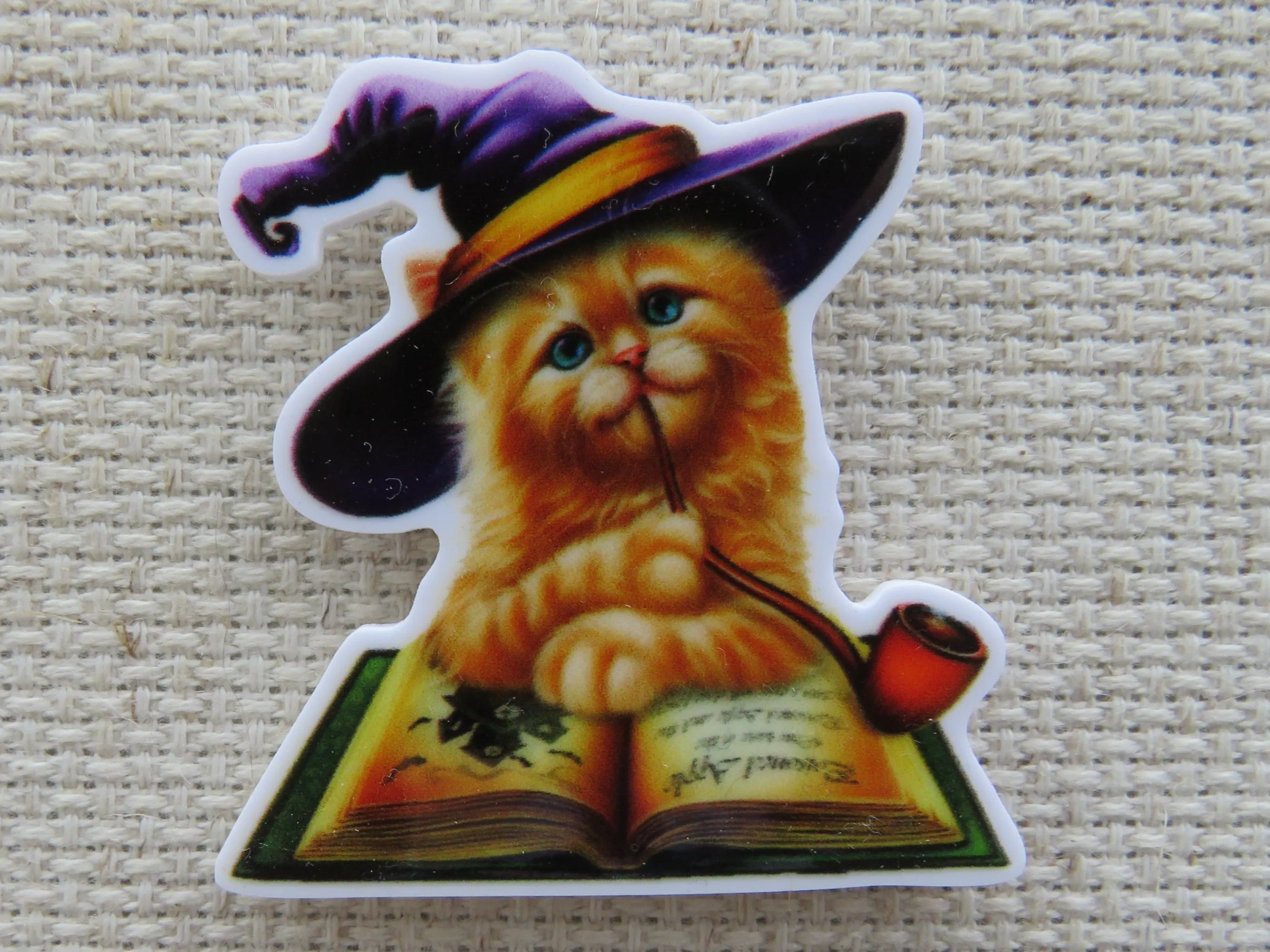 Ginger Cat Witch Needle Minder, Cover Minder, Magnet