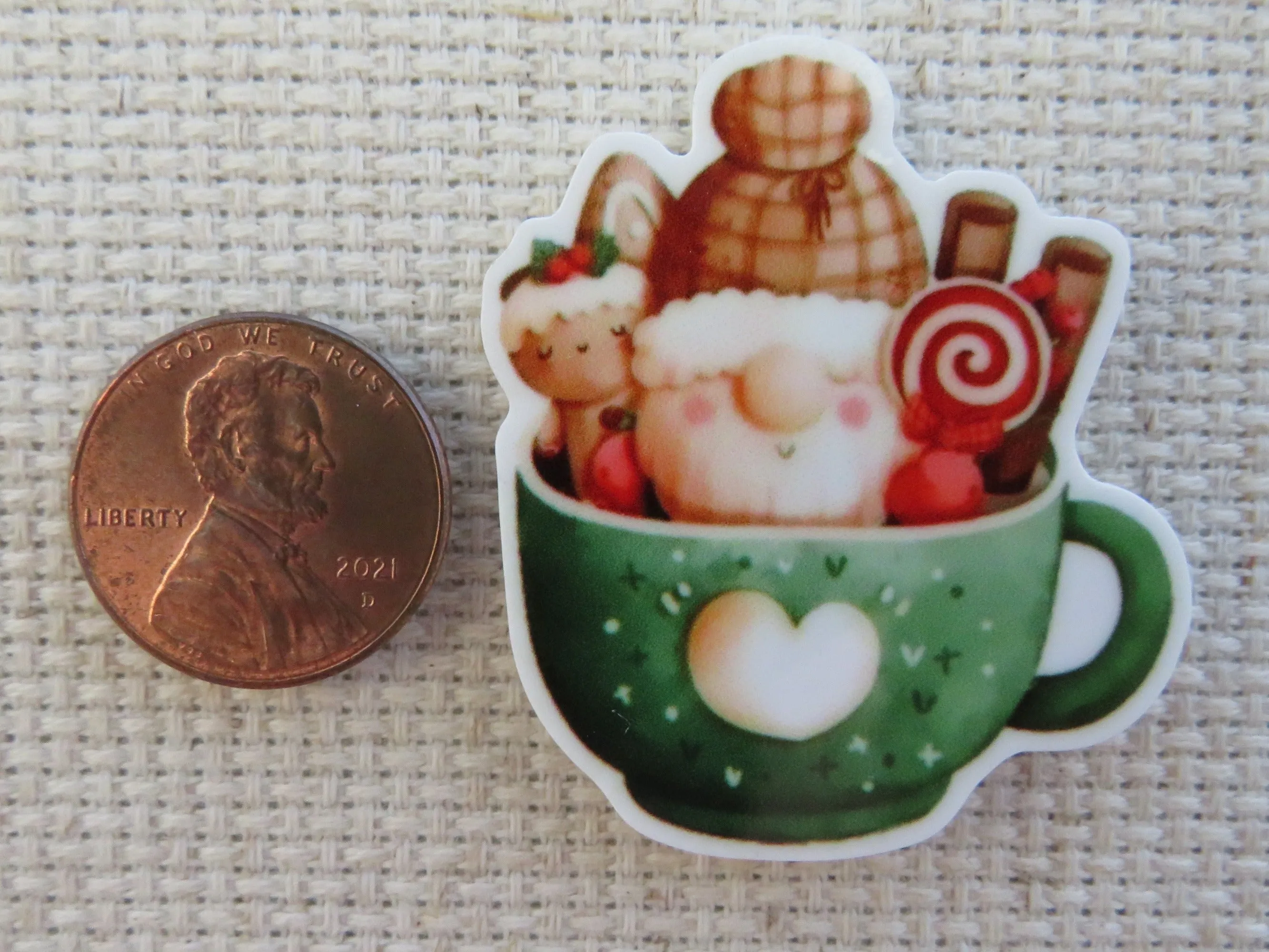 Gingerbread Gnome in a Mug Needle Minder, Cover Minder, Magnet