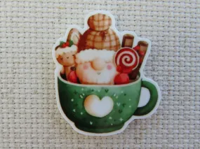 Gingerbread Gnome in a Mug Needle Minder, Cover Minder, Magnet