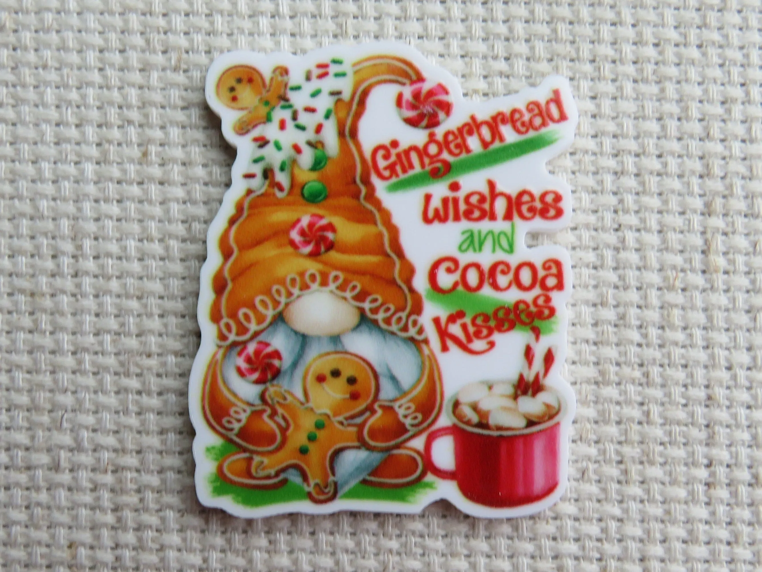 Gingerbread Gnome Needle Minder, Cover Minder, Magnet