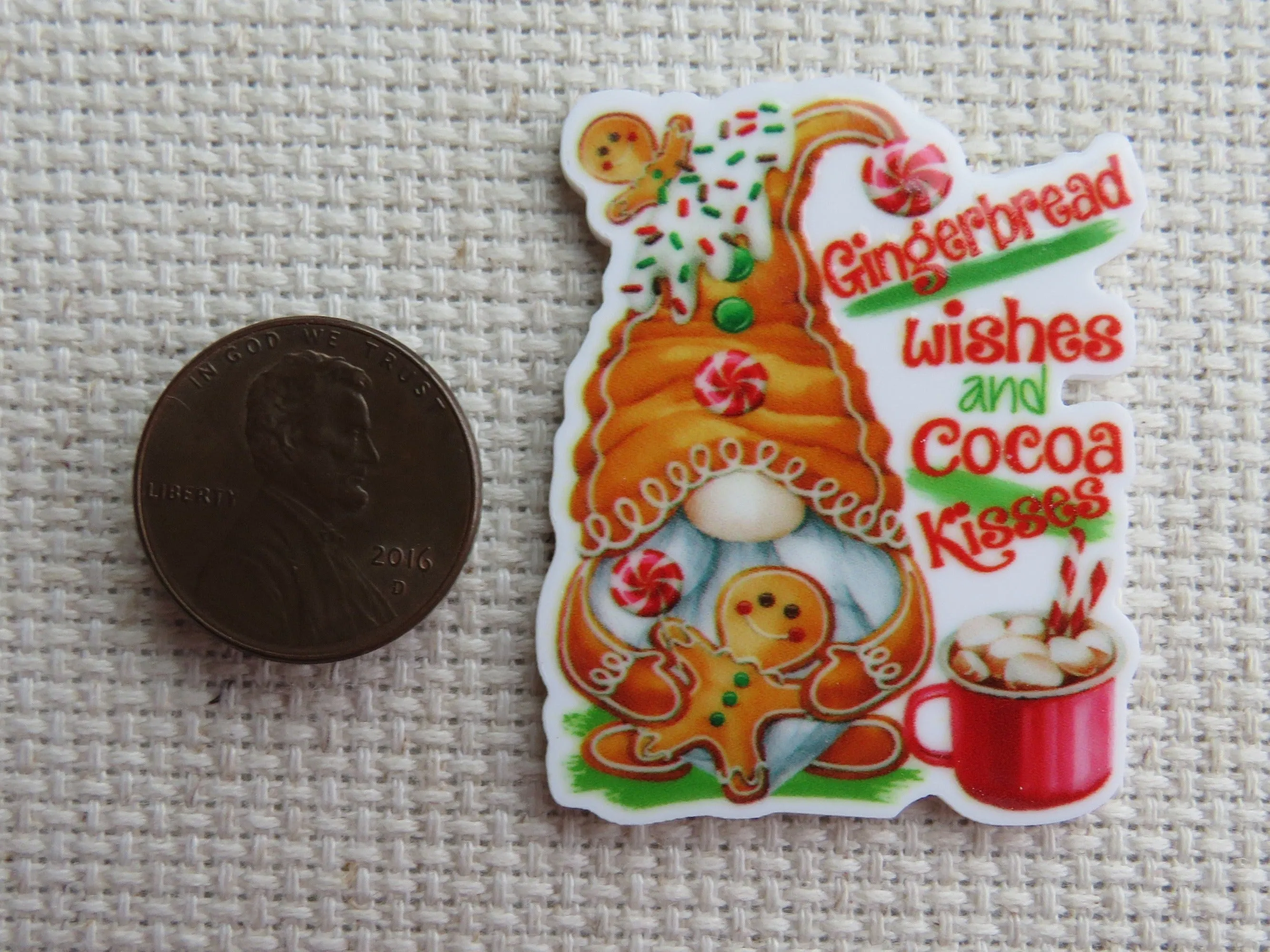 Gingerbread Gnome Needle Minder, Cover Minder, Magnet