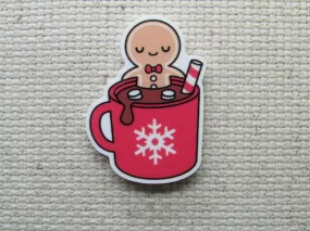 Gingerbread Man Cocoa Mug Needle Minder, Cover Minder, Magnet