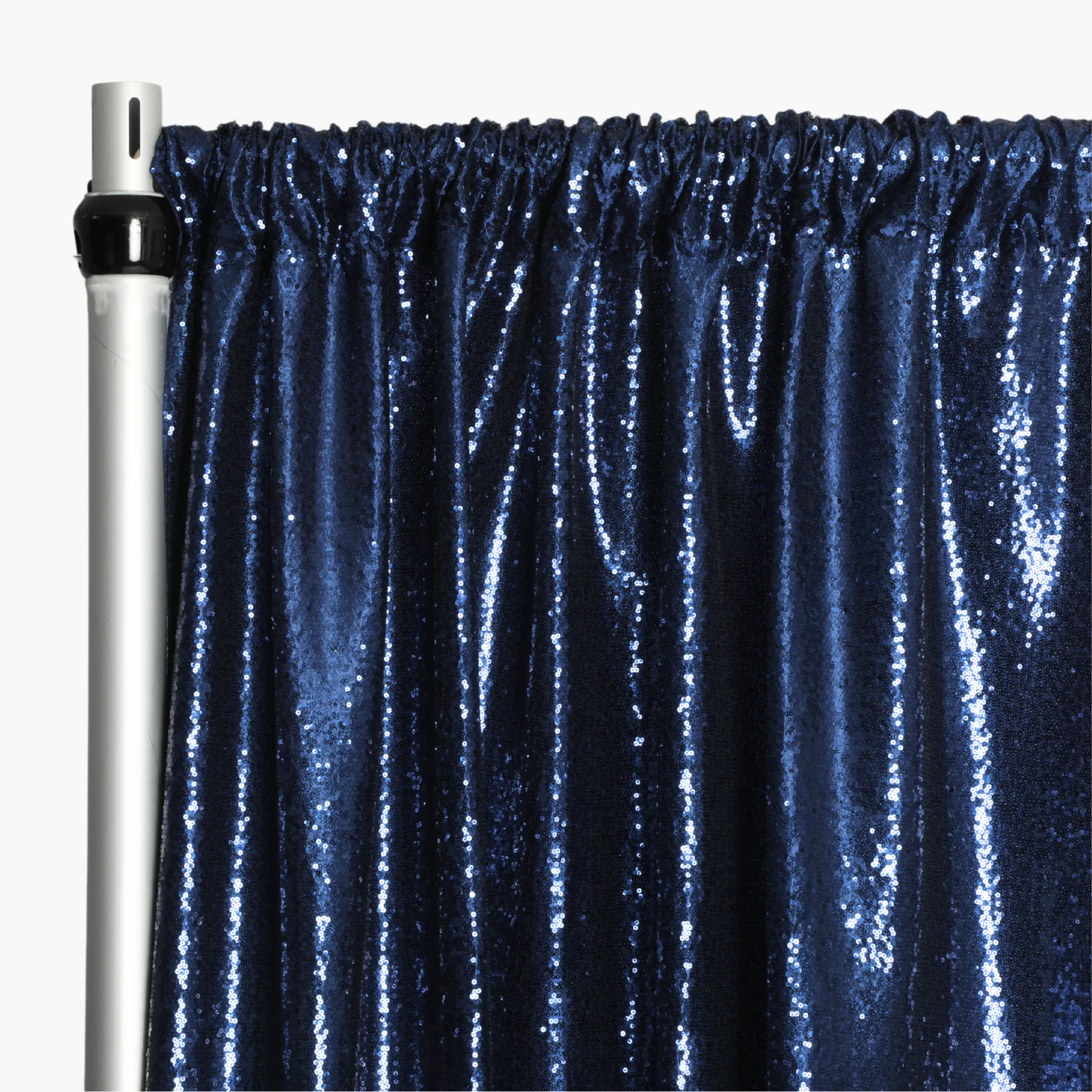 Glitz Sequin 10ft H x 52" W Drape/Backdrop panel - Navy Blue (New Tone)