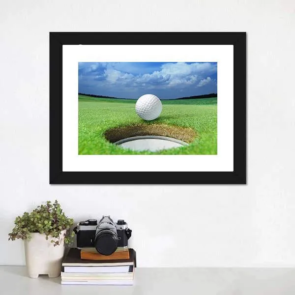 Golf Ball In Course Canvas Wall Art