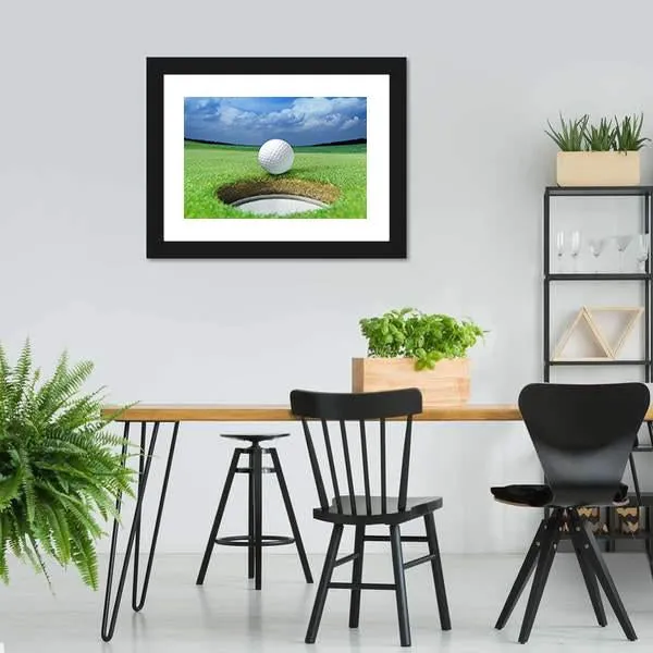 Golf Ball In Course Canvas Wall Art