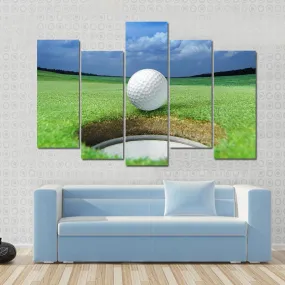 Golf Ball In Course Canvas Wall Art