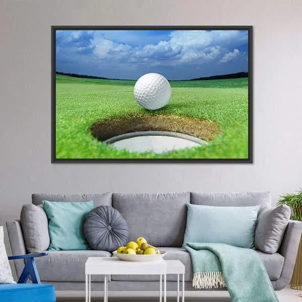 Golf Ball In Course Canvas Wall Art