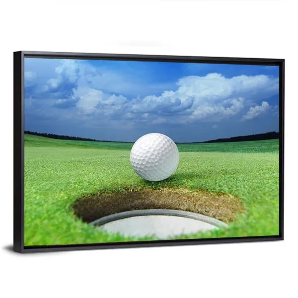 Golf Ball In Course Canvas Wall Art