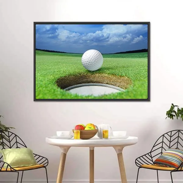 Golf Ball In Course Canvas Wall Art