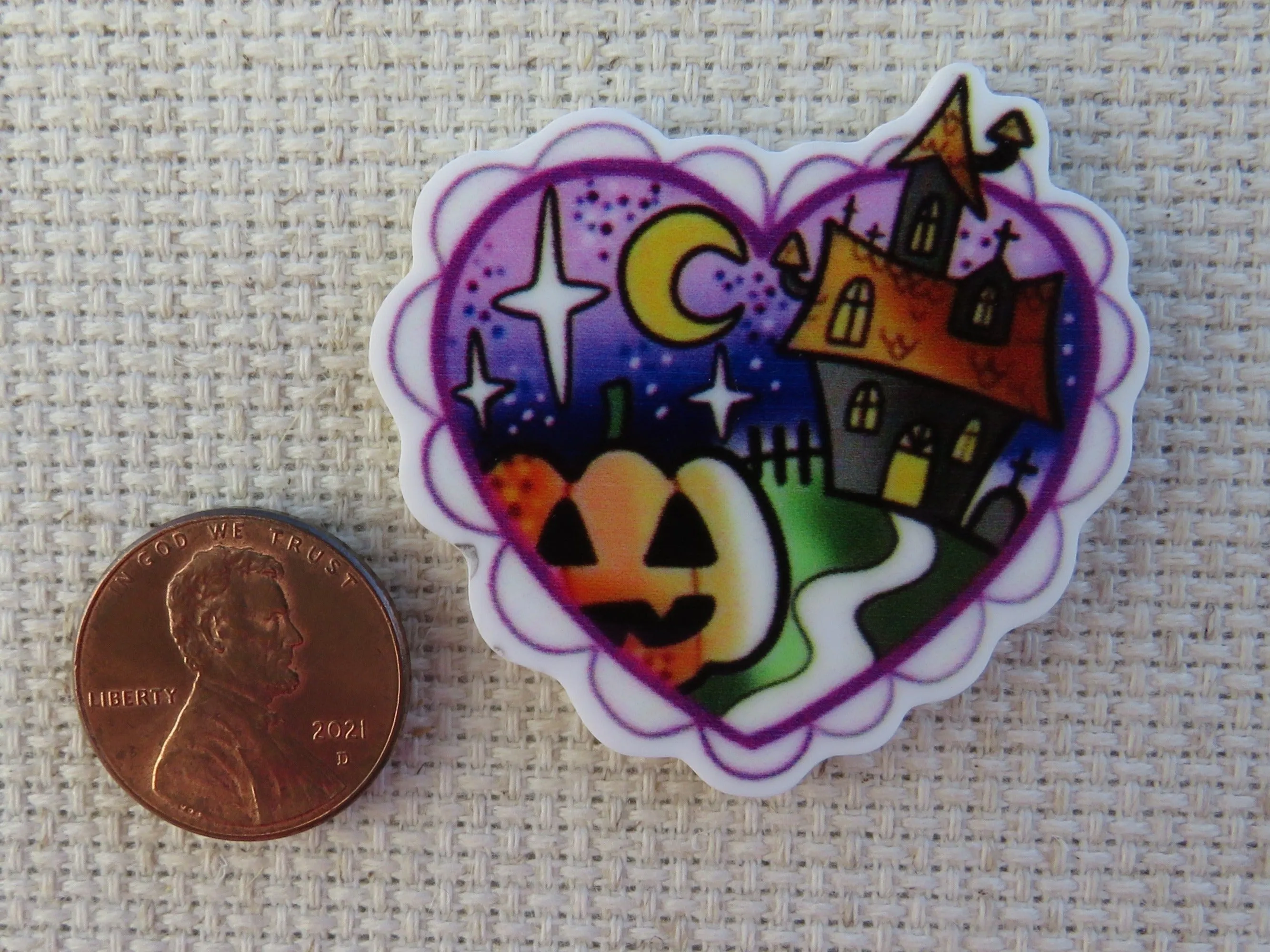 Halloween Love Heart Needle Minder, Cover Minder, Magnet