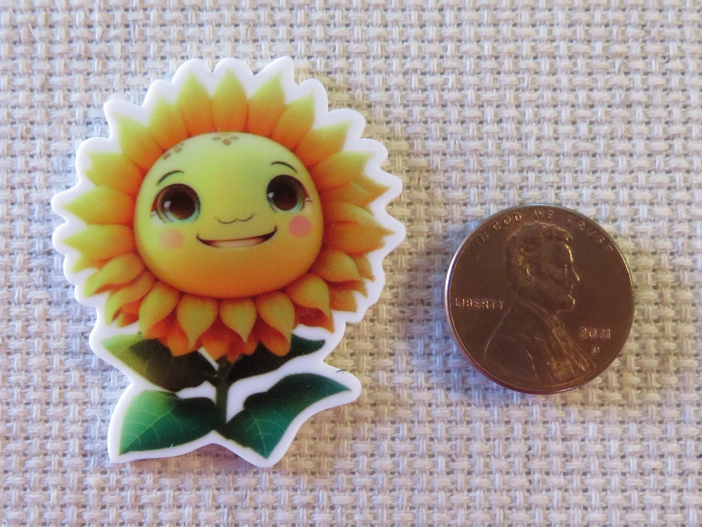 Happy Sunflower Needle Minder, Cover Minder, Magnet