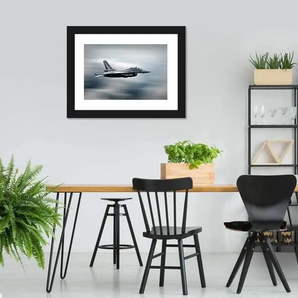 High Speed Military Airplane Canvas Wall Art