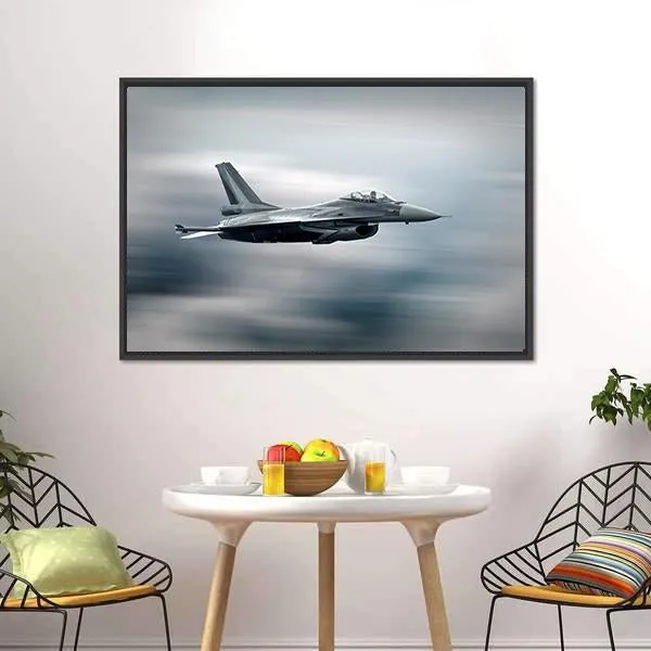 High Speed Military Airplane Canvas Wall Art