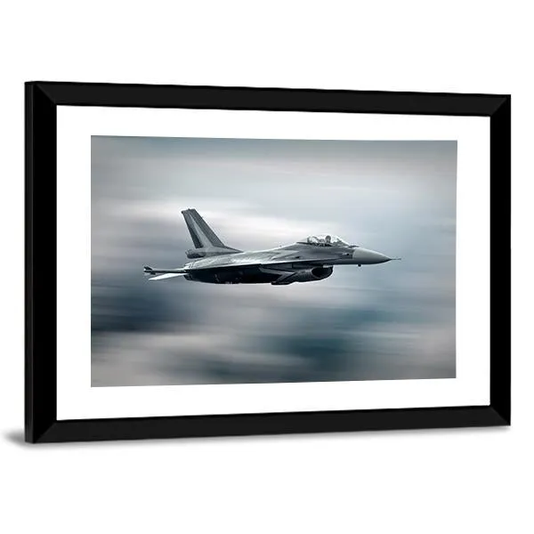 High Speed Military Airplane Canvas Wall Art