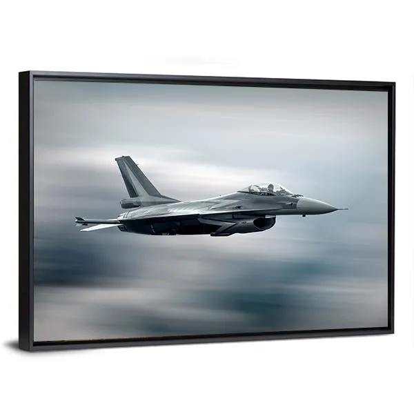 High Speed Military Airplane Canvas Wall Art