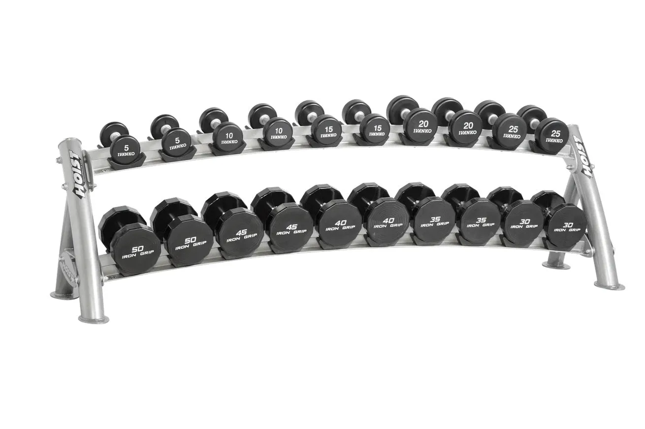 Hoist 2-Tier Horizontal Saddle Dumbbell Rack (CF-3461-2) (10-Pair)