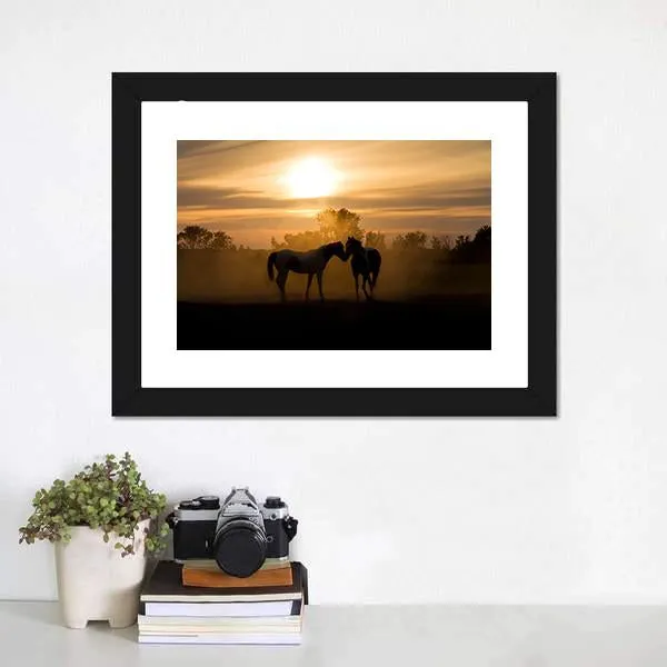 Horses In Love Canvas Wall Art