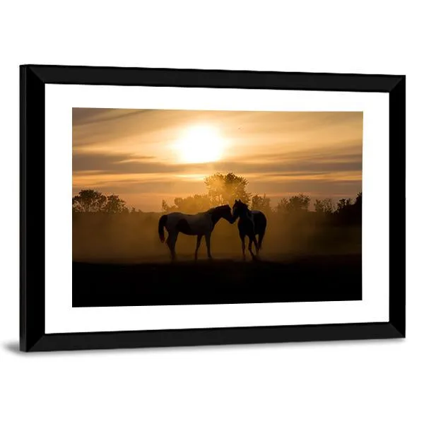 Horses In Love Canvas Wall Art