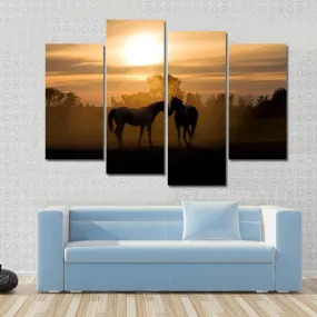 Horses In Love Canvas Wall Art