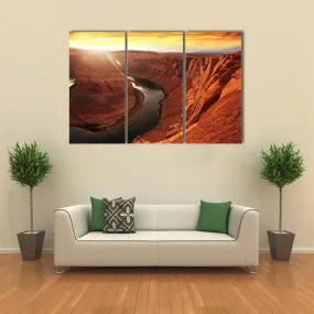 Horseshoe Bend At Sunset Canvas Wall Art