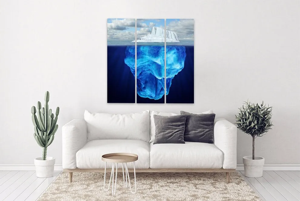 Iceberg canvas Iceberg wall art paintings on canvas, home wall decor, canvas painting, bathroom wall decor seascape painting