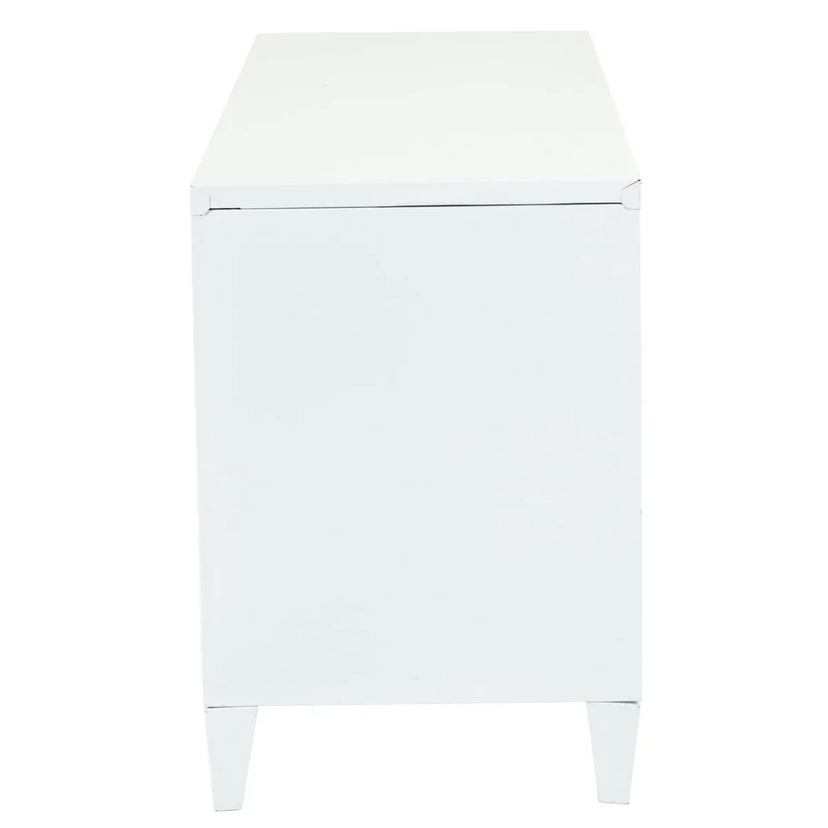 Industrial Metal Side Panel Storage Cabinet - White