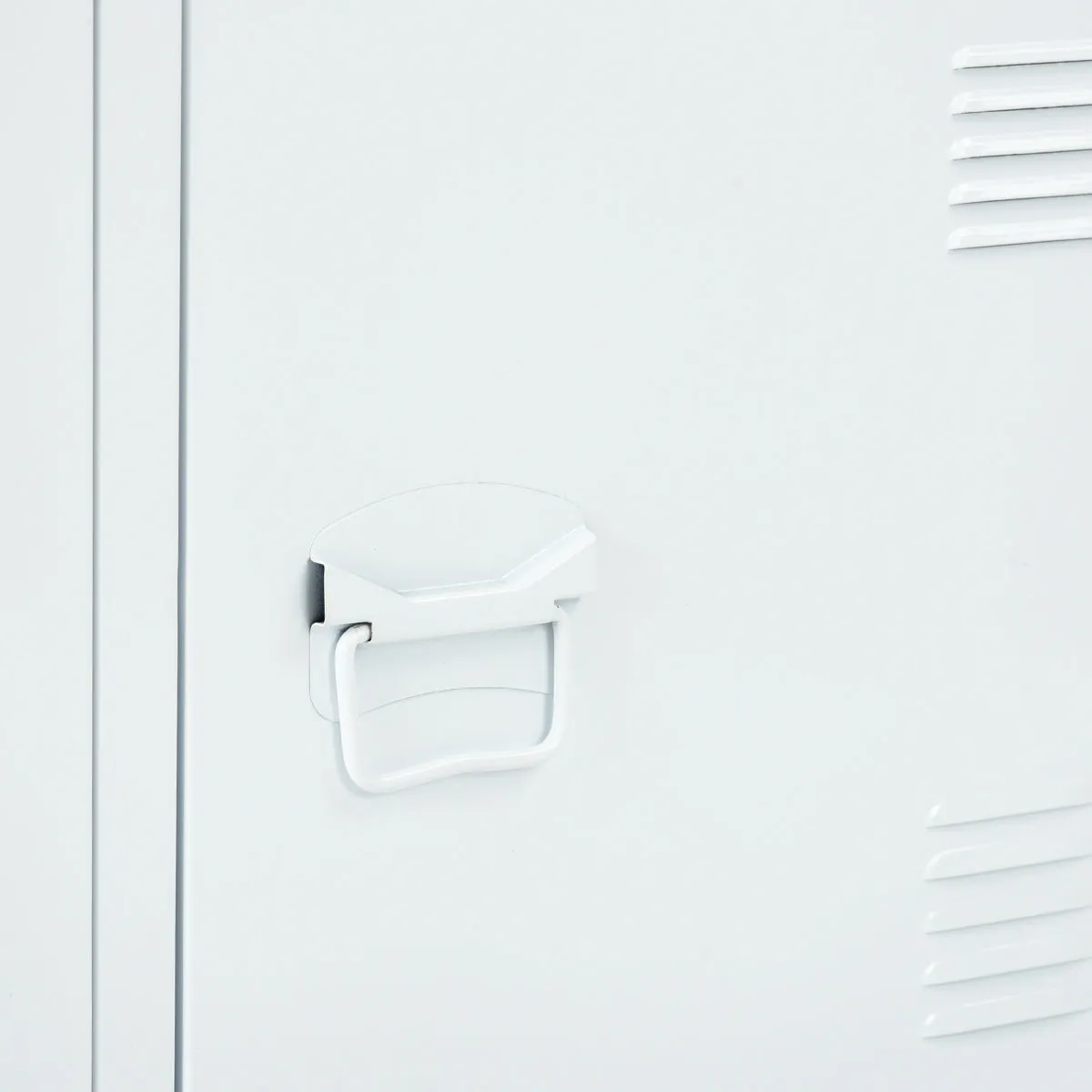 Industrial Metal Side Panel Storage Cabinet - White