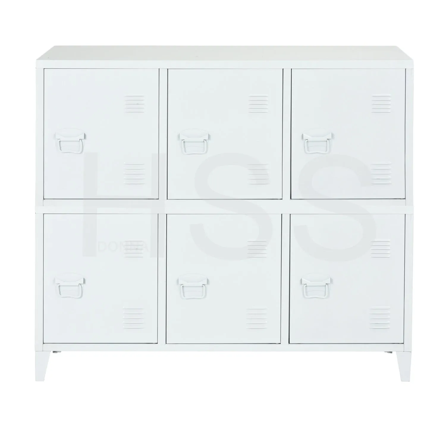 Industrial Metal Side Panel Storage Cabinet - White