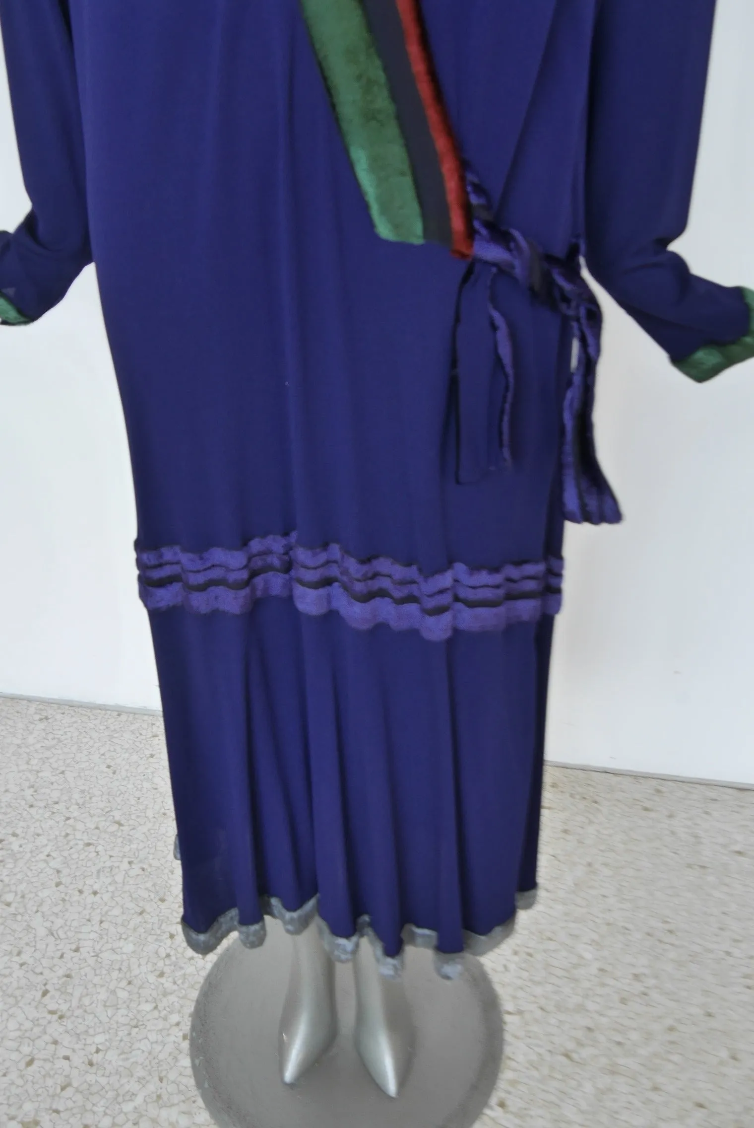 Janice Wainwright silcrepe flapper style dress 1970s