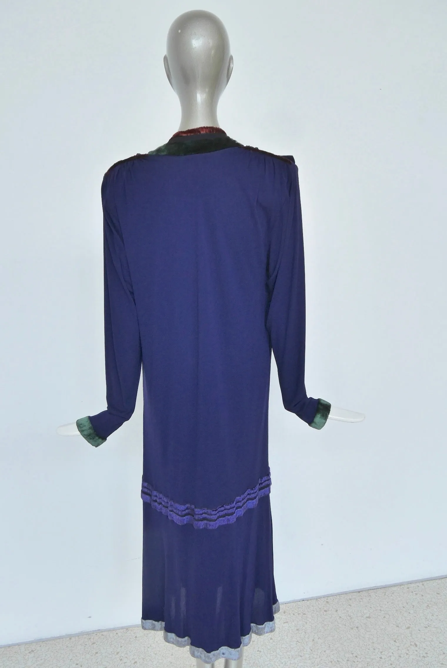 Janice Wainwright silcrepe flapper style dress 1970s