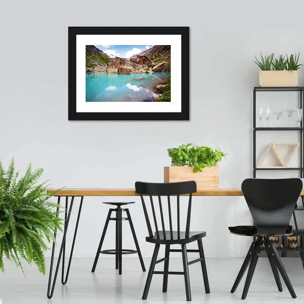 Lake In Mountains Canvas Wall Art