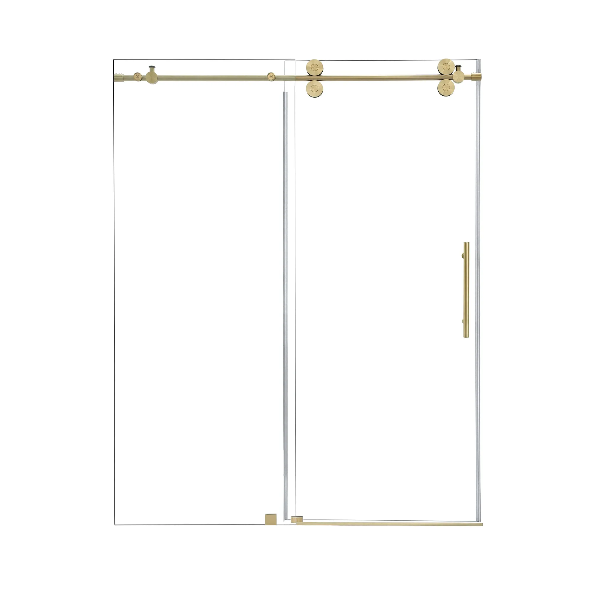 Lazaro 60" W x 78" H Single Sliding Frameless Shower Door with Clear Glass