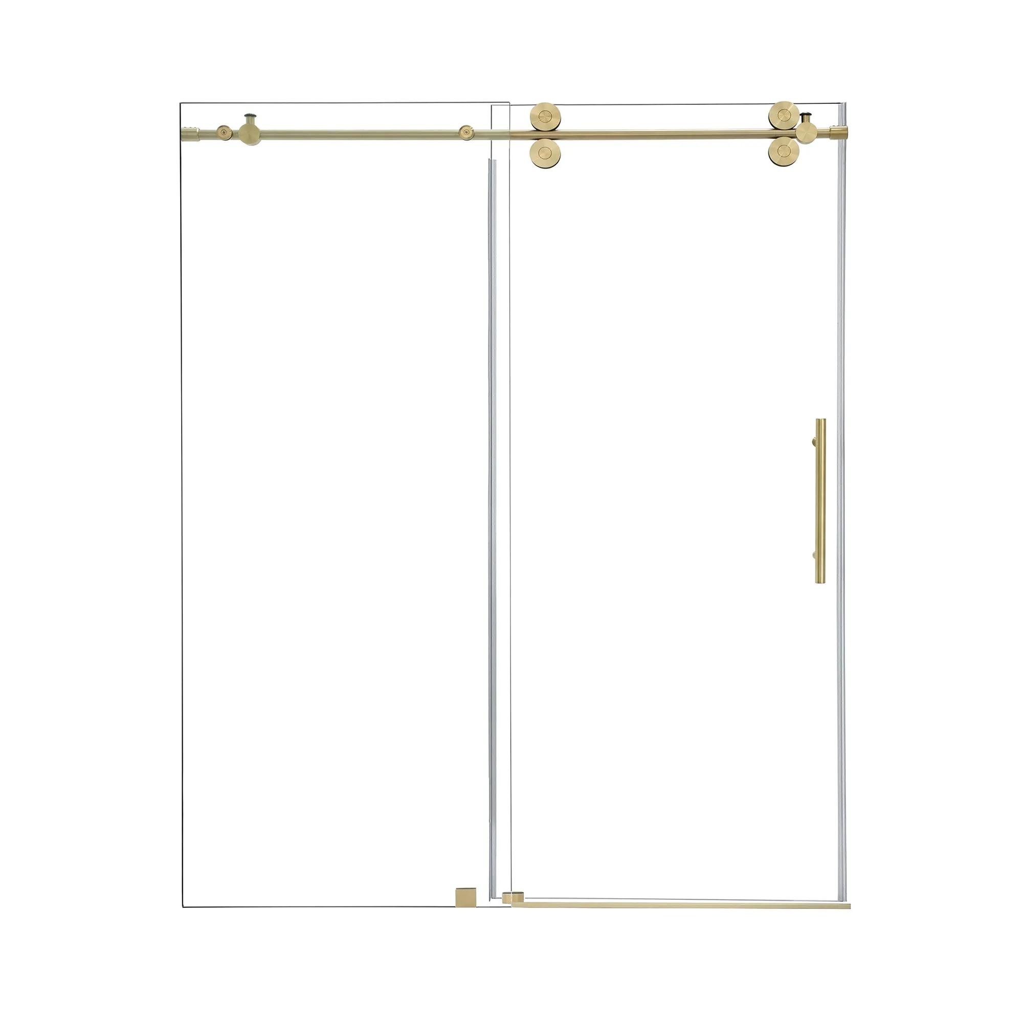 Lazaro 60" W x 78" H Single Sliding Frameless Shower Door with Clear Glass