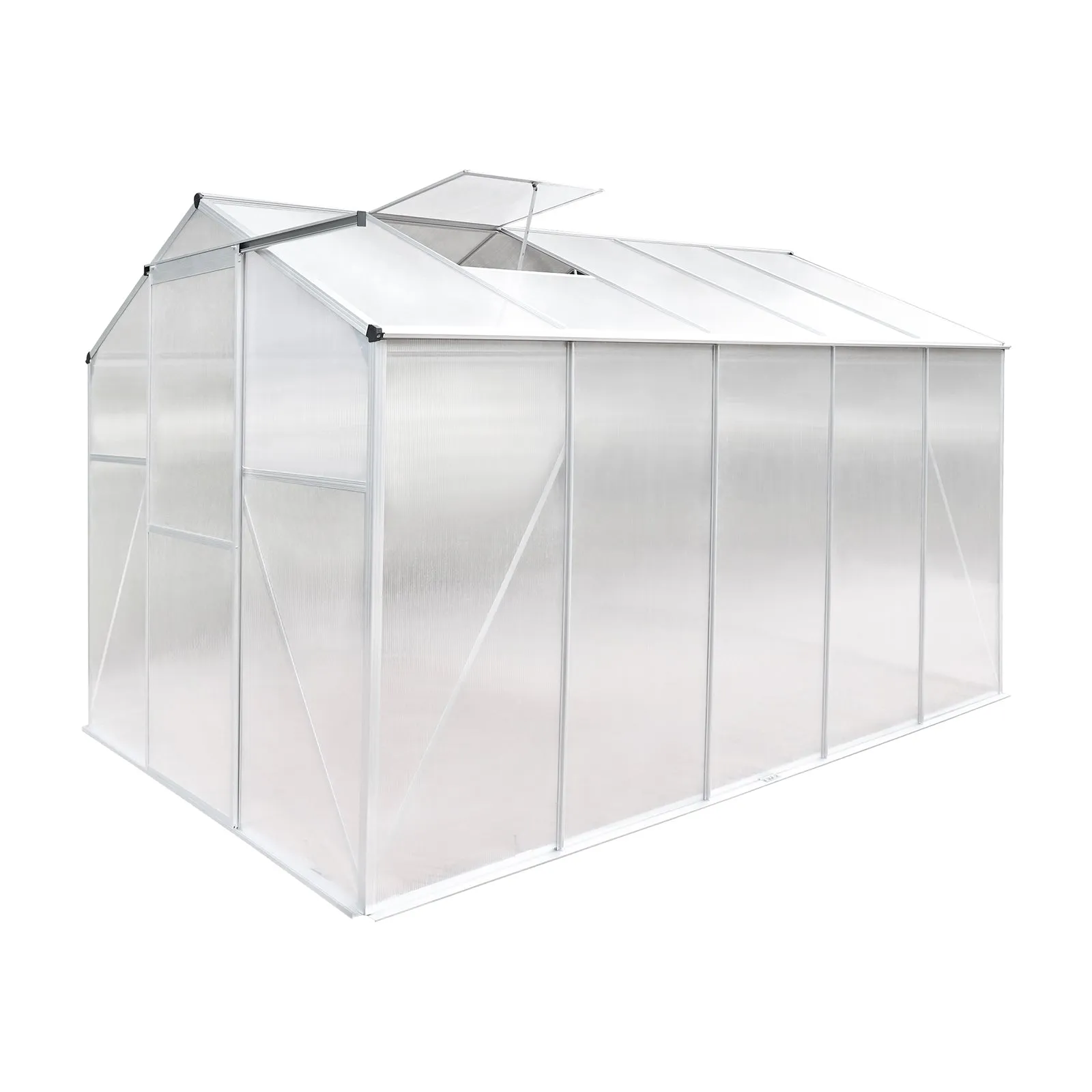 Livsip Greenhouse Aluminium Green House Shed Polycarbonate Walk in 3.1x1.9M