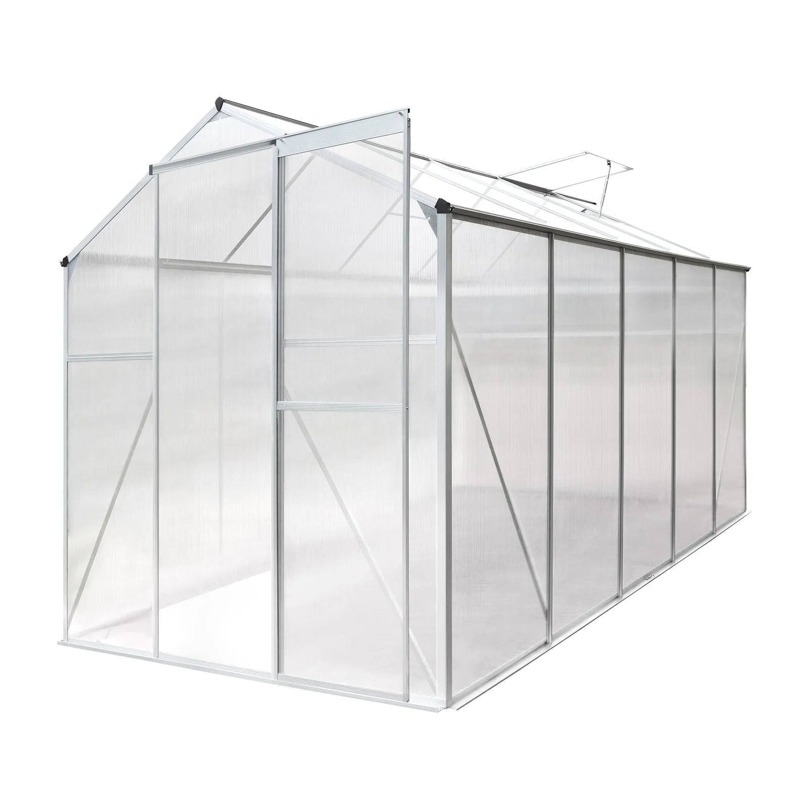 Livsip Greenhouse Aluminium Green House Shed Polycarbonate Walk in 3.1x1.9M