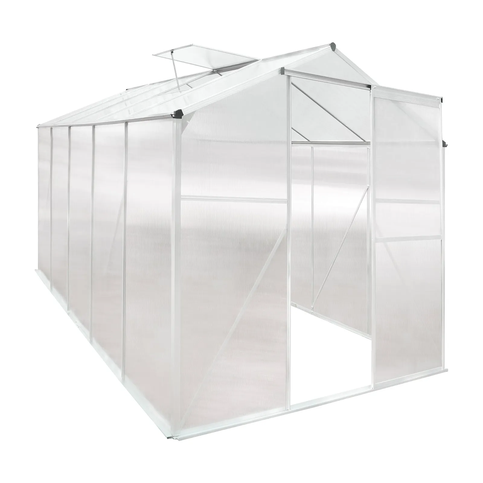 Livsip Greenhouse Aluminium Green House Shed Polycarbonate Walk in 3.1x1.9M