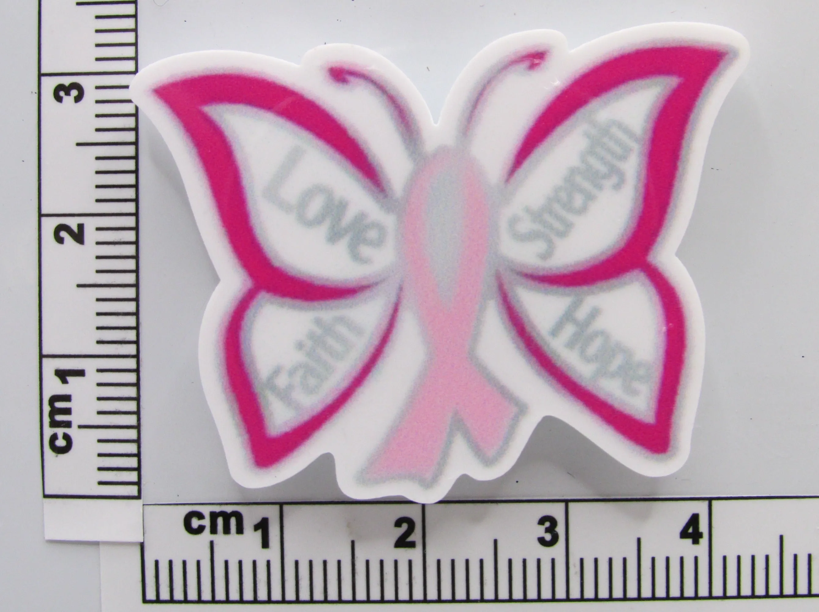 Love Faith Hope Strength Breast Cancer Awareness Butterfly Ribbon Needle Minder, Cover Minder, Magnet