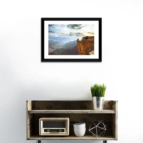 Man Sitting On Grand Canyon Canvas Wall Art