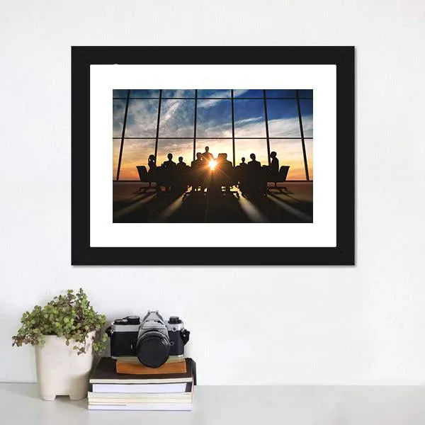 Management Team Silhouette Canvas Wall Art