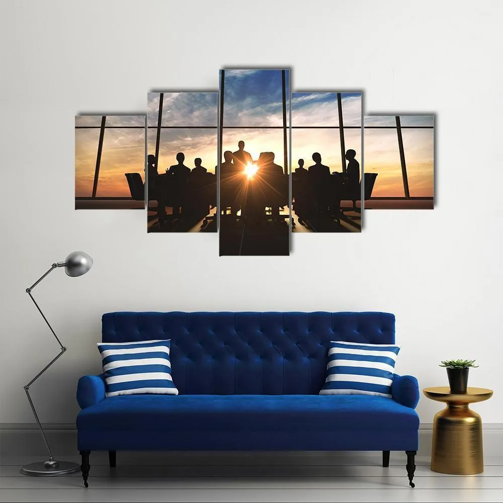 Management Team Silhouette Canvas Wall Art