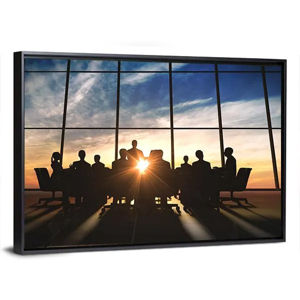 Management Team Silhouette Canvas Wall Art