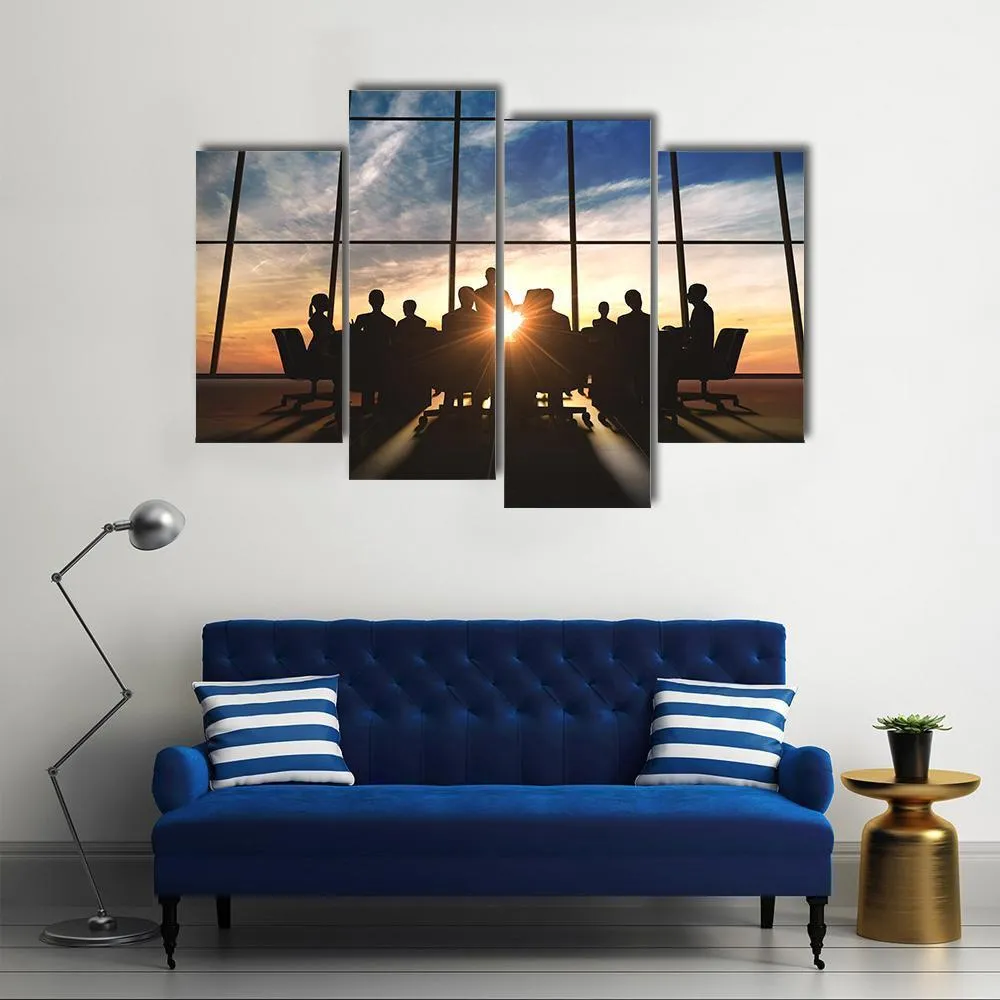 Management Team Silhouette Canvas Wall Art