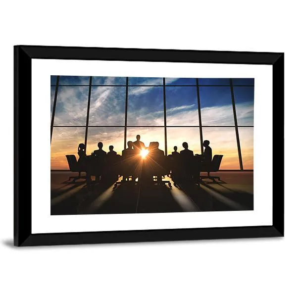 Management Team Silhouette Canvas Wall Art