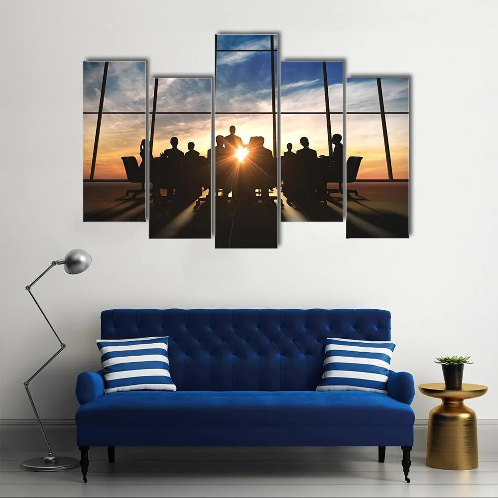 Management Team Silhouette Canvas Wall Art