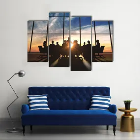 Management Team Silhouette Canvas Wall Art