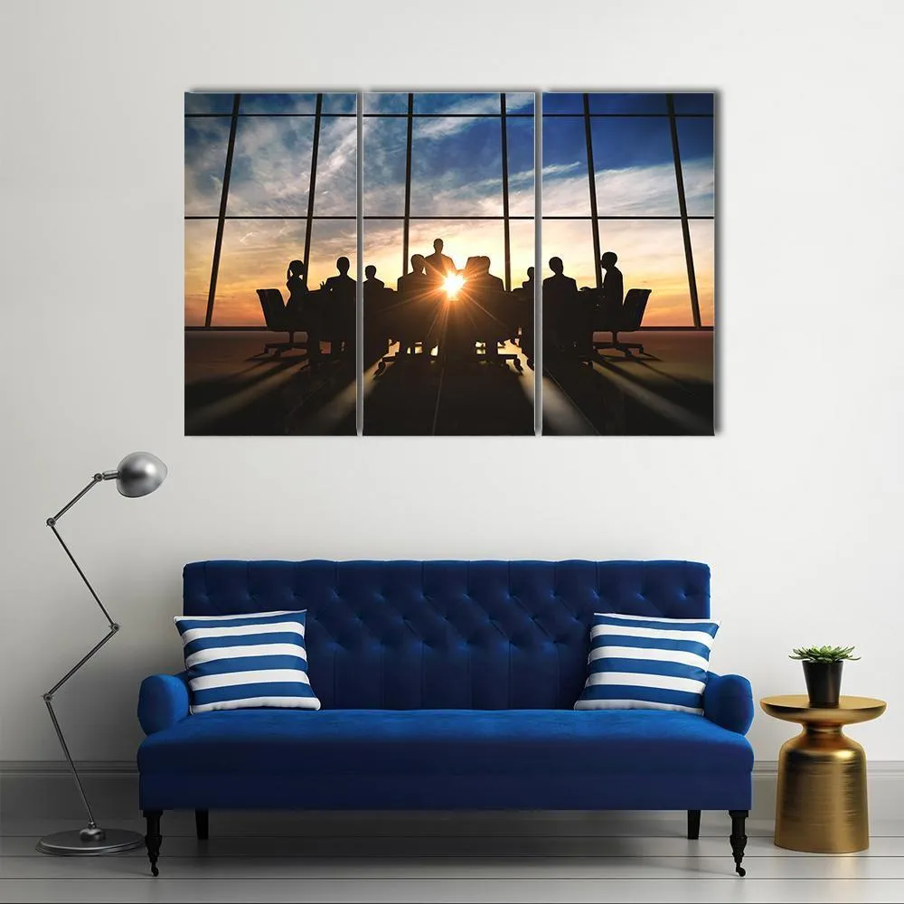 Management Team Silhouette Canvas Wall Art